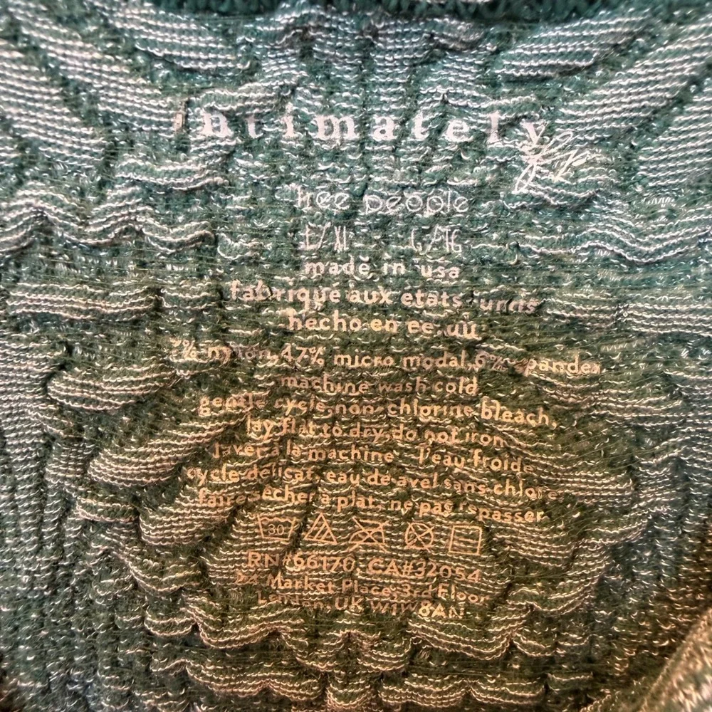 Intimately Free People Love Letter Cami Green Textured Tank Top L/XL